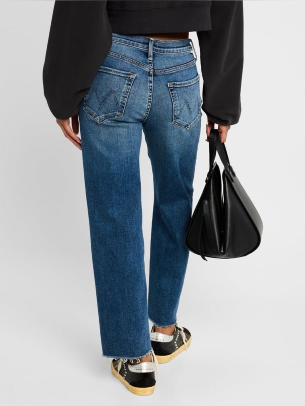 MOTHER The Mid Rise Rambler Ankle Fray, Dark Wash Sz 32 - Picture 11 of 15